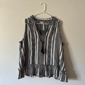 Patterned Black + White Tank, Crown & Ivy